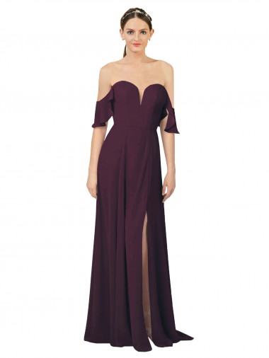 Grape Sweetheart Cold Shoulder Sheath Formal Dress / Bridesmaid Dress Edinburgh