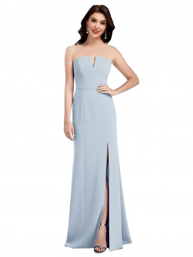Light Sky Blue Strapless Sleeveless Low Back Trumpet Bridesmaid Dress / Evening Dress Edinburgh
